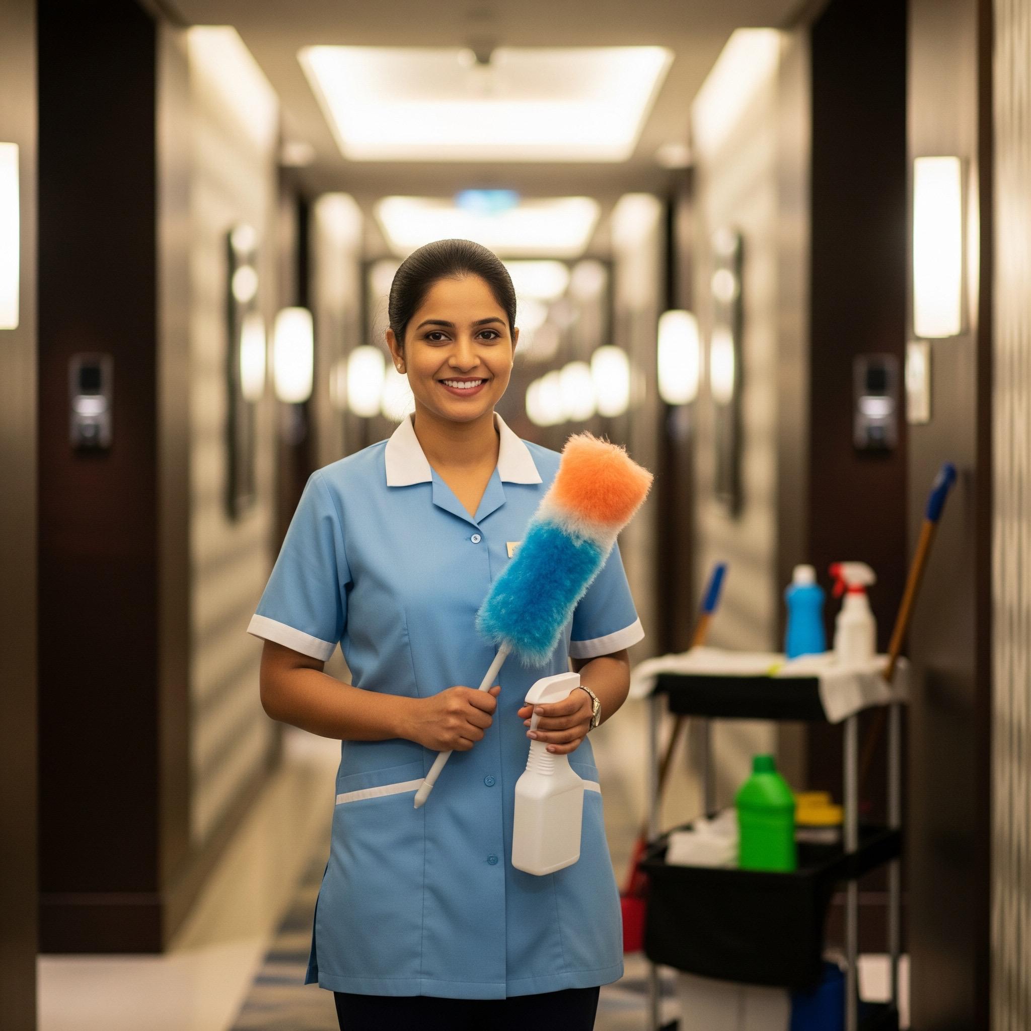 Housekeeping uniform — with duster